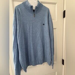Brooks Brothers Sky Blue Zip-Up Sweater